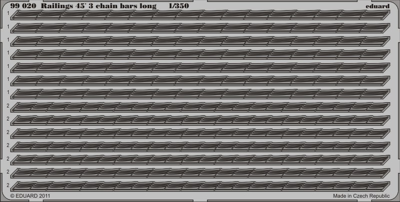 

Фототравление Eduard 99020 Railings 45' 3 chain bars long 0 1/350, Однотонный