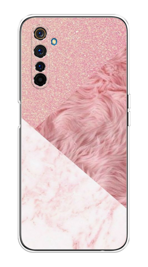 

Чехол на Realme 6 Pro "Текстурные треугольники", Розовый;белый, 252850-1