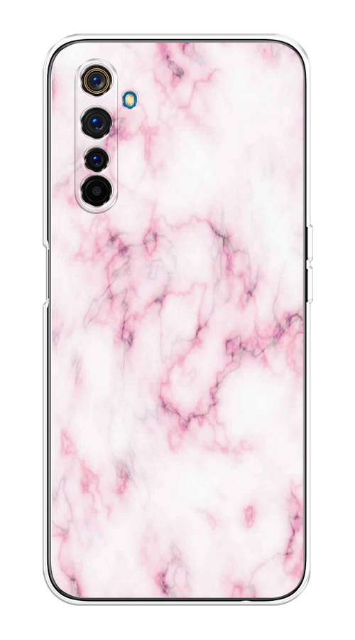 

Чехол на Realme 6 Pro "Мрамор с розовым", Белый;розовый, 252850-1