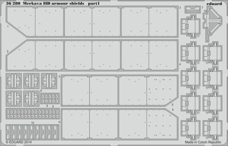

Фототравление Eduard 36280 Merkava IID armour shields 1/32, Однотонный