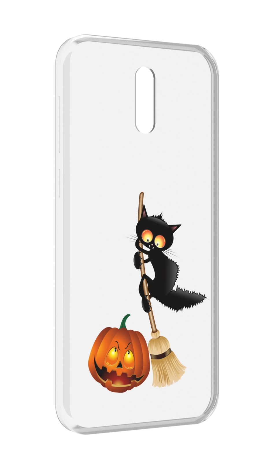 

Чехол MyPads хэлуинский котик для Alcatel 3L (2019), Прозрачный, Tocco