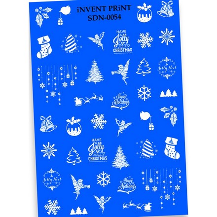 

Набор, iNVENT PRiNT, Слайдер-дизайн «Новый год. Зима. Рождество» №SDN-54, 3 шт., Белый