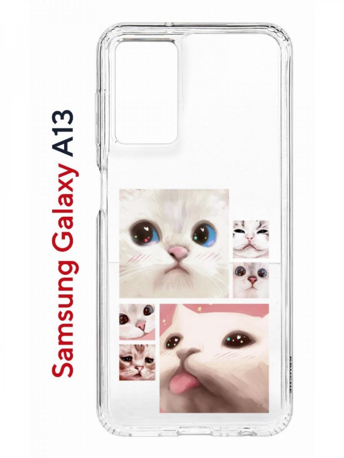 

Чехол на Samsung A13 с принтом Kruche Print Коты, противоударный бампер, с защитой камеры, Прозрачный;белый;розовый;коричневый, Самсунг Галакси а13