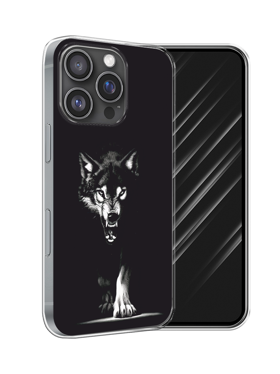 

Чехол Awog на Apple iPhone 16 Pro "Волк выходит из ночи", Серый;черный;белый, 16250-1