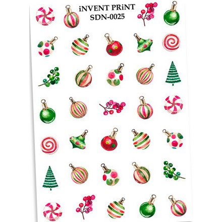 

iNVENT PRiNT, Слайдер-дизайн «Новый год. Зима. Игрушки. Шары. Елочки» №SDN-25, Разноцветный