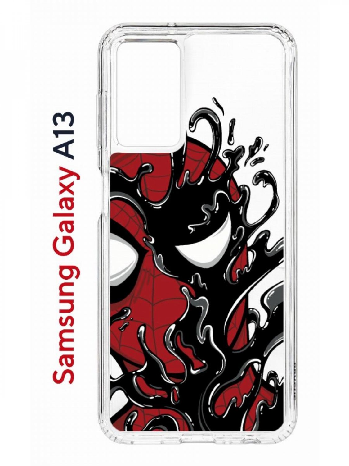 Чехол на Samsung A13 Kruche Print Spider-Man-Venom, противоударный бампер с защитой камеры