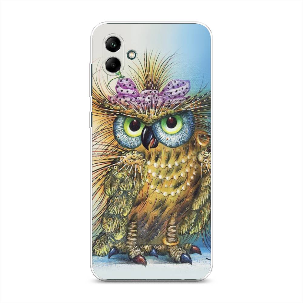 

Чехол на Samsung Galaxy A04 "Модная сова", Коричневый;голубой, 2107050-1