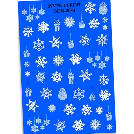 

iNVENT PRiNT, Слайдер-дизайн «Новый год. Зима. Снежинки. Подарки» №SDN-30, Белый