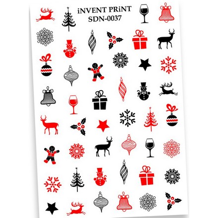 

iNVENT PRiNT, Слайдер-дизайн «Новый год. Зима. Игрушки. Снежинки» №SDN-37, Разноцветный