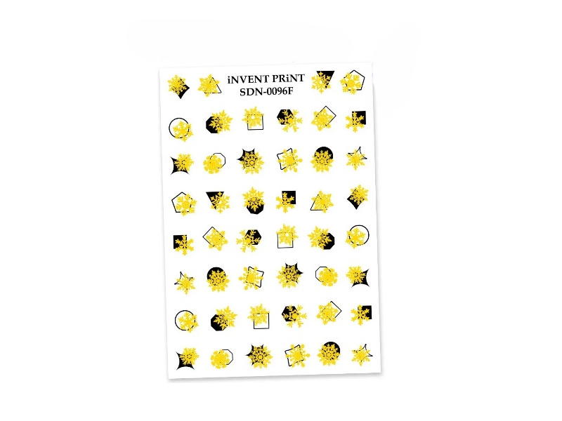 

iNVENT PRiNT, Слайдер-дизайн «Новый год. Зима. Золотые снежинки» №SDNF-96, Золотистый;черный