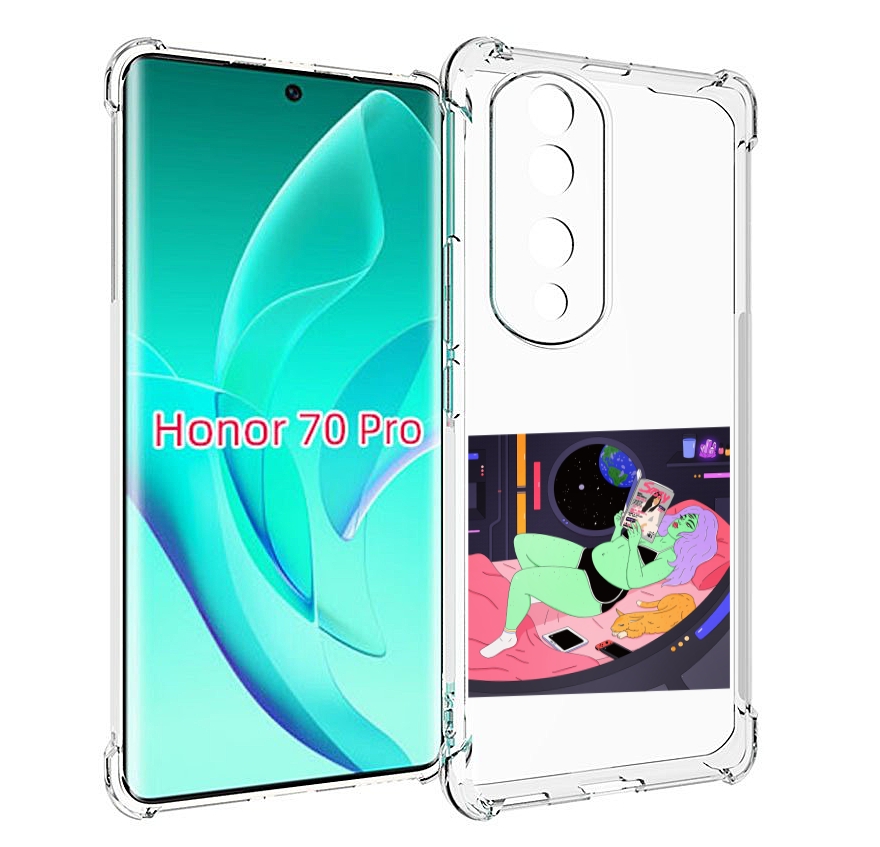 

Чехол MyPads трехглазая девушка зеленая для Honor 70 Pro / 70 Pro Plus, Прозрачный, Tocco