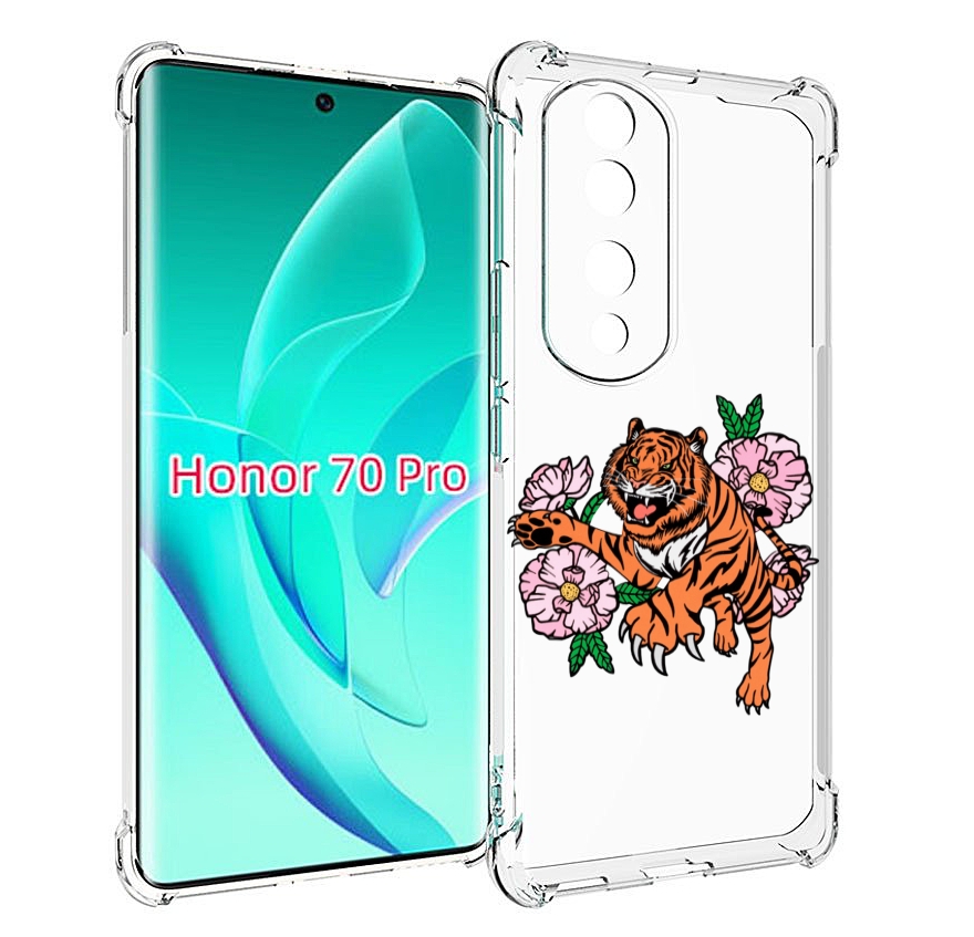 

Чехол MyPads тигры-цветочные для Honor 70 Pro / 70 Pro Plus, Прозрачный, Tocco