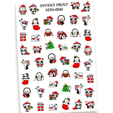 

iNVENT PRiNT, Слайдер-дизайн «Новый год. Зима. Панды. Пингвины» №SDN-45, Разноцветный