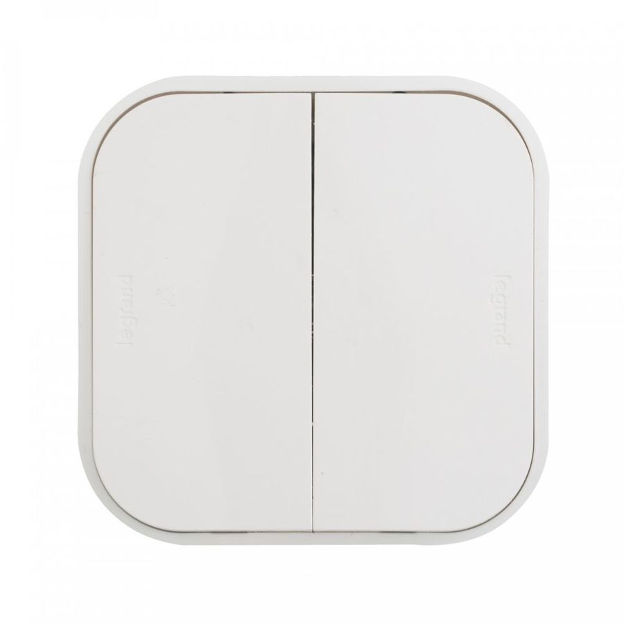 

Выключатель LeGrand 782202 10A двухклавишный Quteo (Белый)