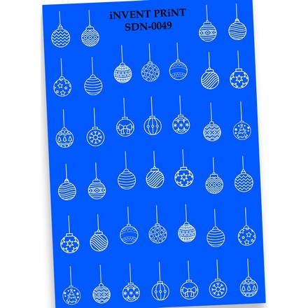 

iNVENT PRiNT, Слайдер-дизайн «Новый год. Зима. Игрушки. Шары» №SDN-49, Белый