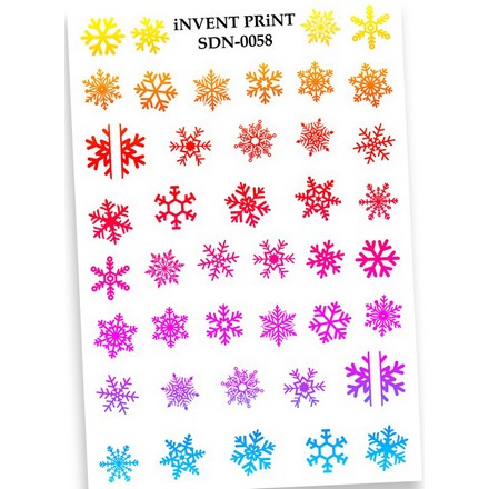 

iNVENT PRiNT, Слайдер-дизайн «Новый год. Зима. Снежинки» №SDN-58, Разноцветный