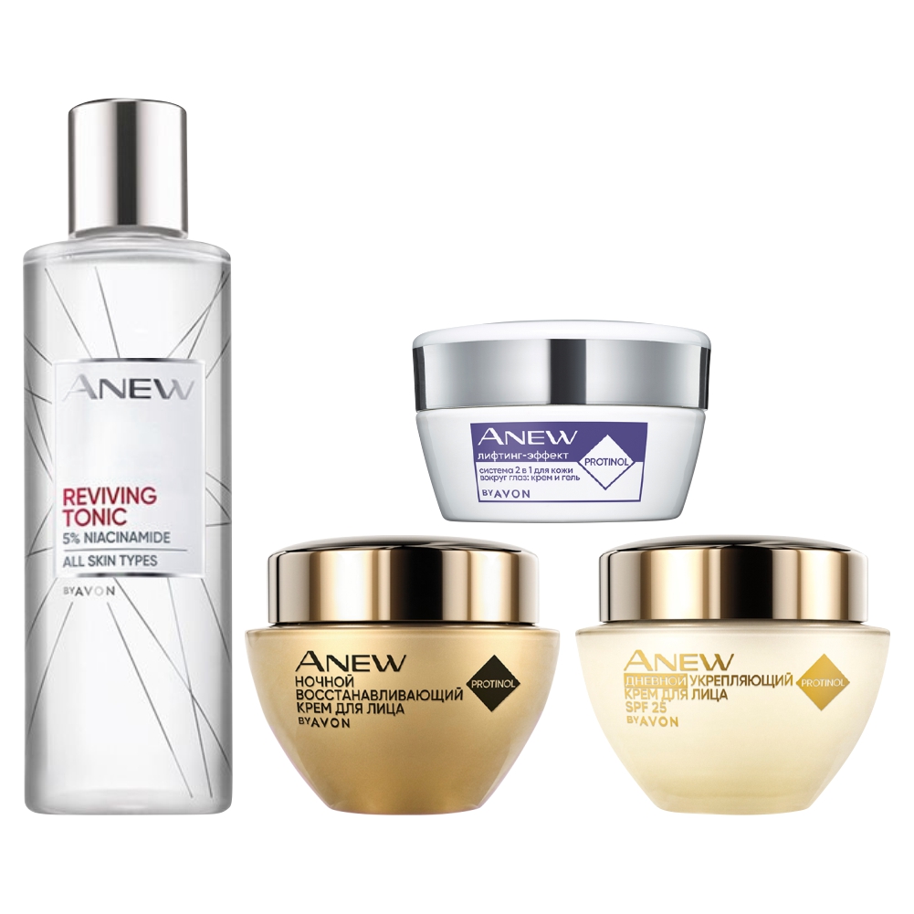

Набор для лица Avon Крем дневной 50мл Крем ночной 50мл Крем для глаз 20мл Тоник 200мл