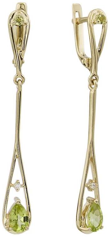 

Серьги женские из золота ALORIS 1551ХКц, хризолит/фианит, 1551ХКц