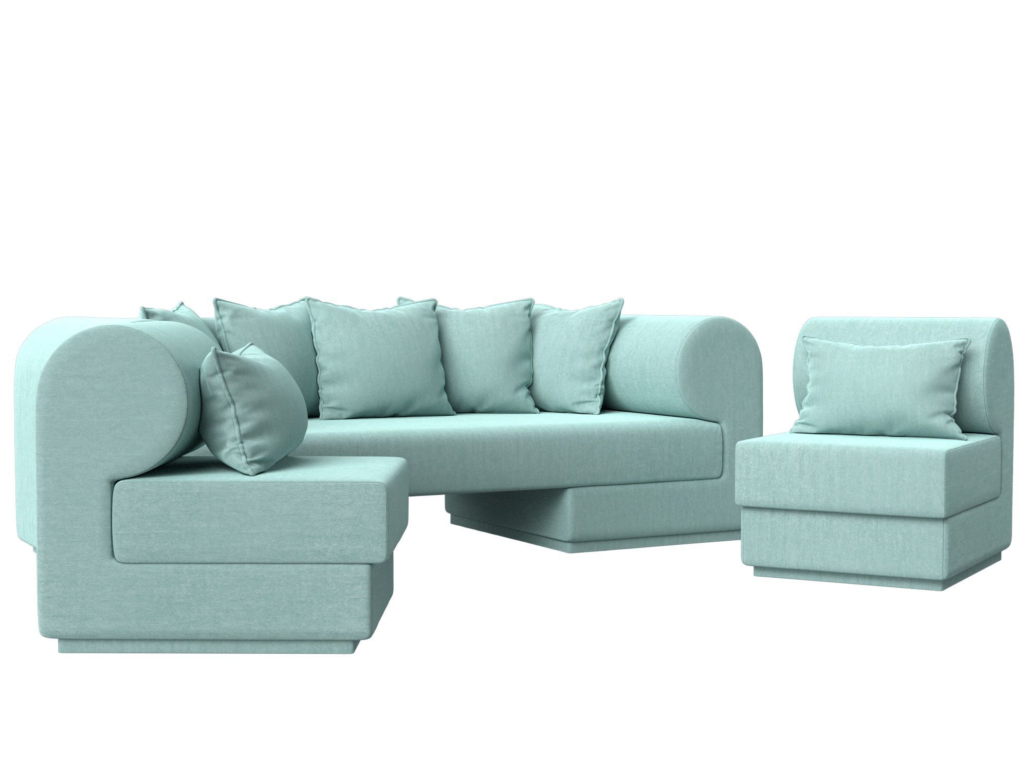 

Набор Кипр-3 (диван, 2 кресла) рогожка berat ментоловый, Зеленый, Набор Кипр-3 (диван, 2 кресла)