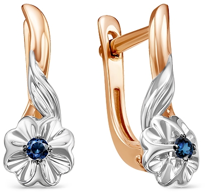 

Серьги женские из золота Diamond Union 5-2522-103-2К, сапфир, 5-2522-103-2К