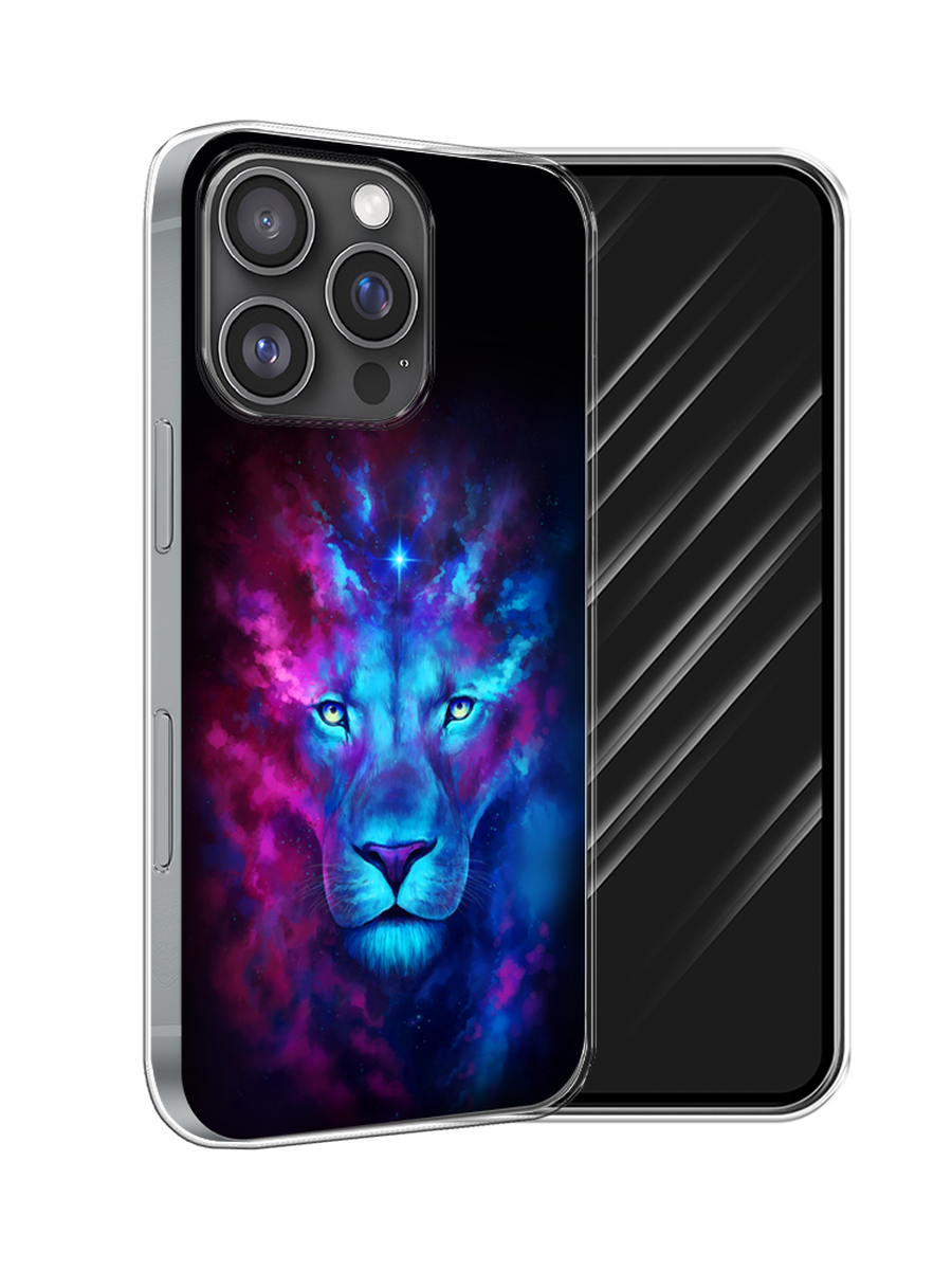 

Чехол Awog на Apple iPhone 16 Pro "Космический лев", Голубой, 16250-1