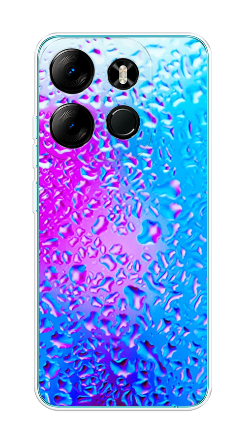 

Чехол на Tecno Spark Go 2023/Infinix Smart 7 "Капли на стекле", Бирюзовый;розовый, 303150-3