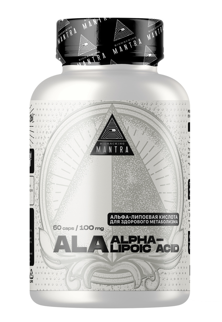 Купить Alpha Lipoic Acid (ALA) Biohacking Mantra для ускорения метаболизма капсулы 100 мг 60 шт.