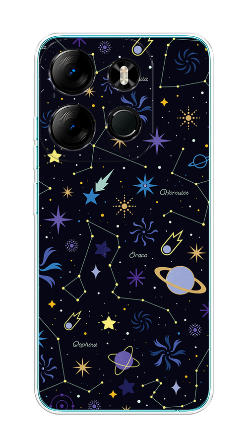 

Чехол на Tecno Spark Go 2023/Infinix Smart 7 "Цветной космос", Желтый, 303150-2
