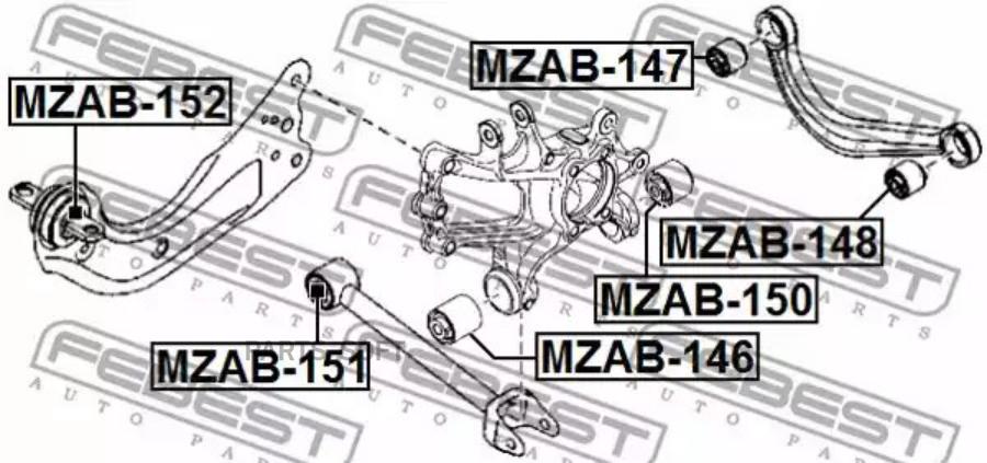 

Сайлентблок задней цапфы MZAB-150