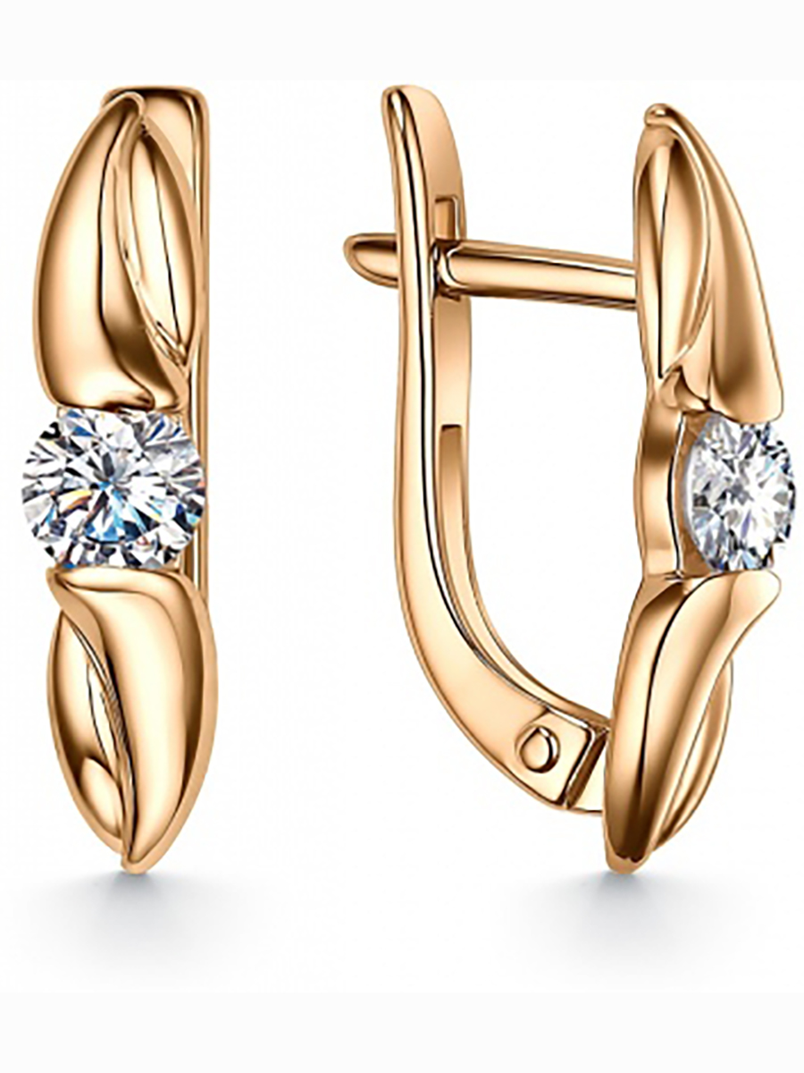 

Серьги с 2 фианитами из серебра с позолотой Вероника С639-810, С639-810