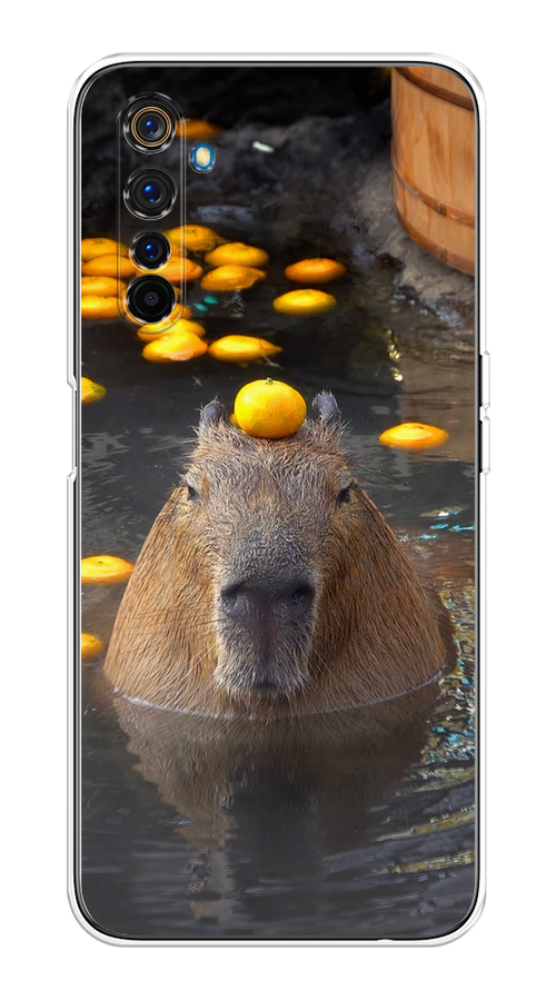 

Чехол на Realme 6 Pro "Капибара отдыхает", Коричневый;оранжевый;серый, 252850-1