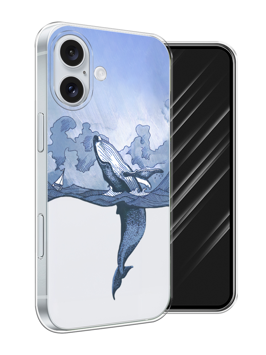 

Чехол Awog на Apple iPhone 16 Plus "Два измерения", Голубой;черный;прозрачный, 16150-1