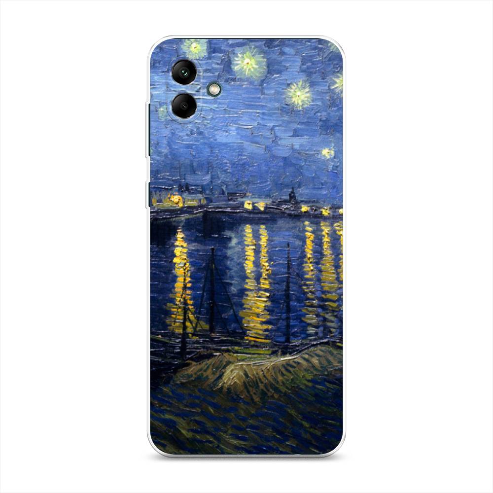 

Чехол на Samsung Galaxy A04 "Звездная ночь над Роной", Синий;желтый, 2107050-4