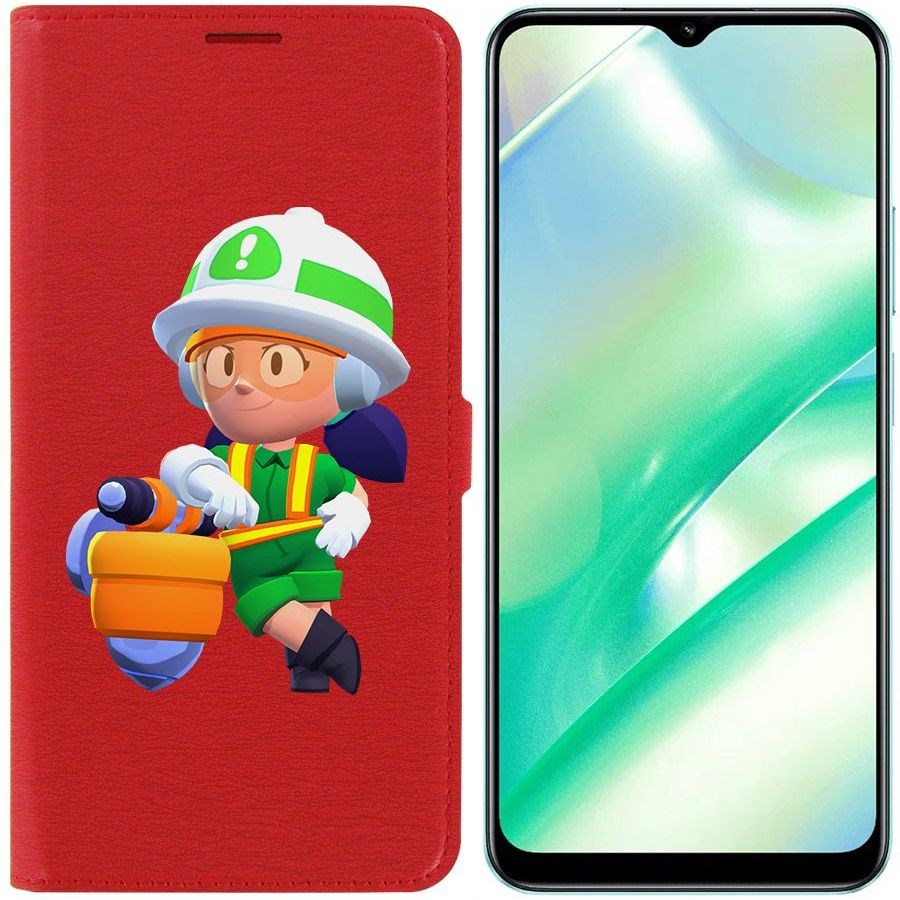 

Чехол-книжка Eco Book для Realme C33 Brawl Stars-Строительница Джеки