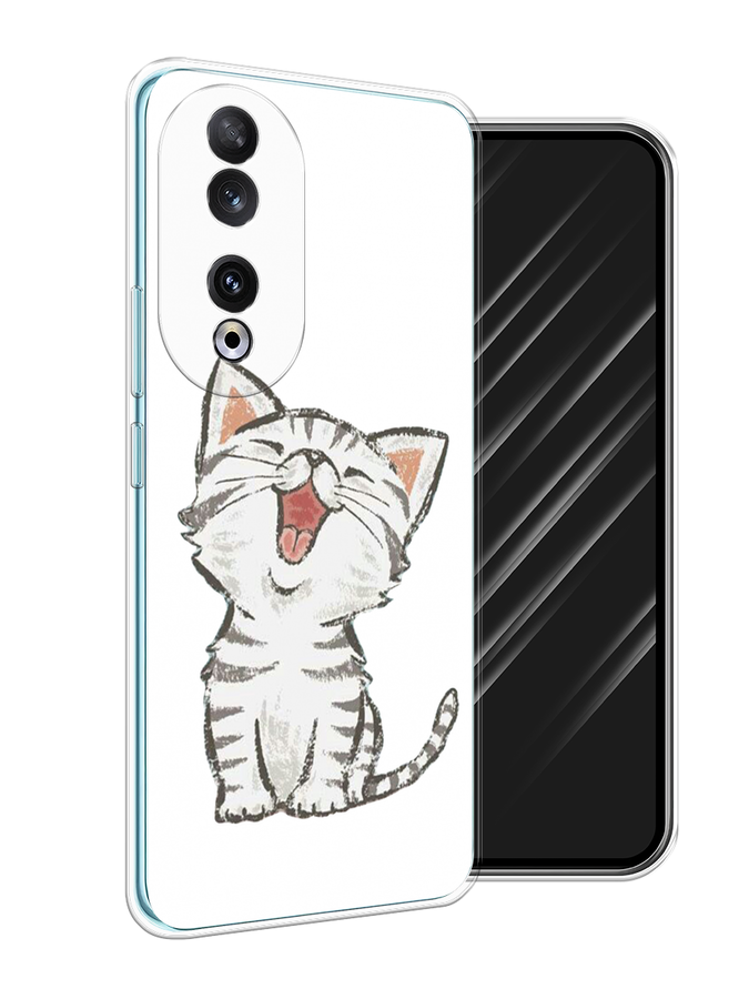 

Чехол Awog на Honor 90 "Котенок рисованный", Серый;белый