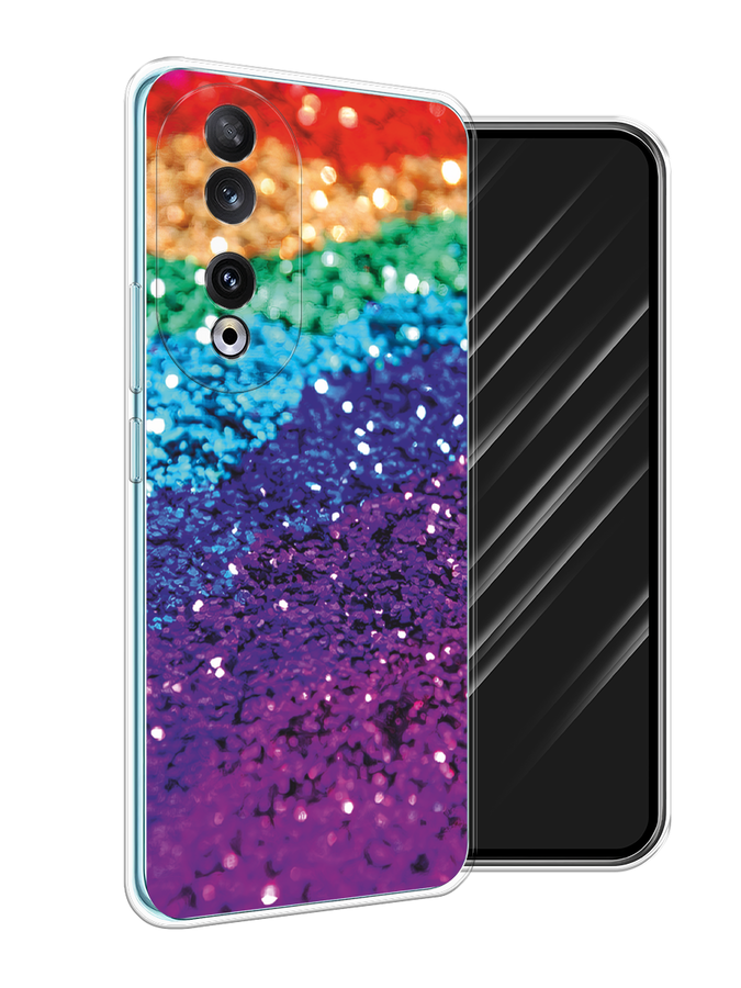 

Чехол Awog на Honor 90 "Блестящая радуга рисунок", Разноцветный