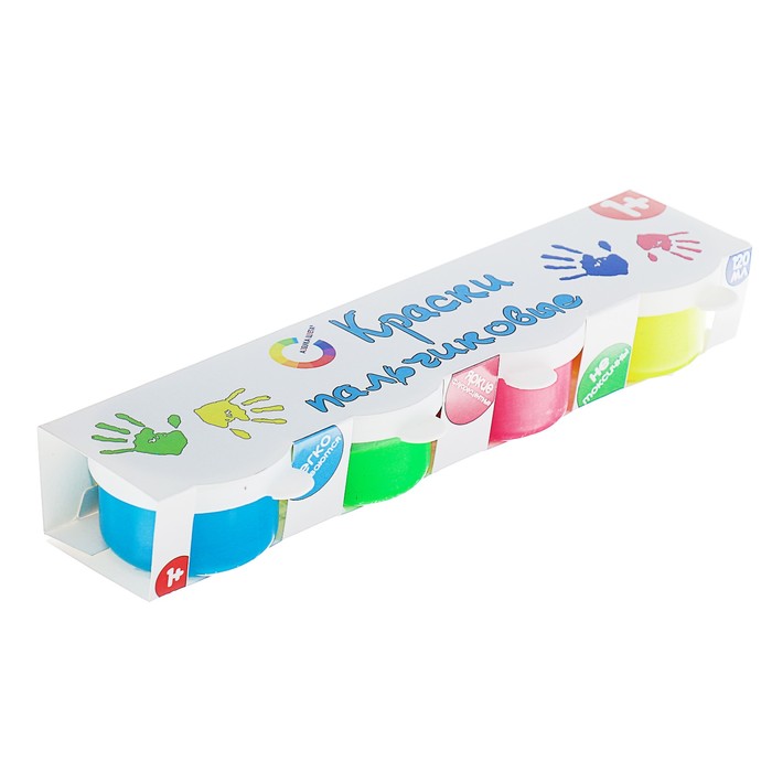 фото Краски пальчиковые, набор 4 цвета x 30 мл, азбука цвета, флуоресцентные экспоприбор