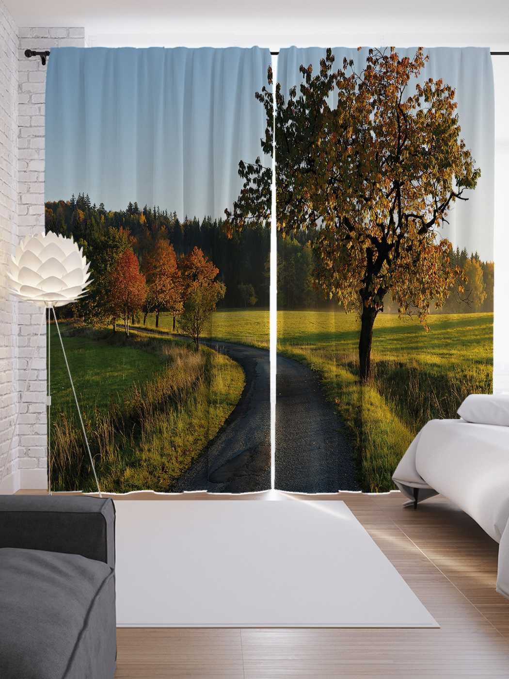 

Шторы JoyArty с фотопечатью "Утренняя атмосфера" из сатена, 290х265 см, Утренняя атмосфера