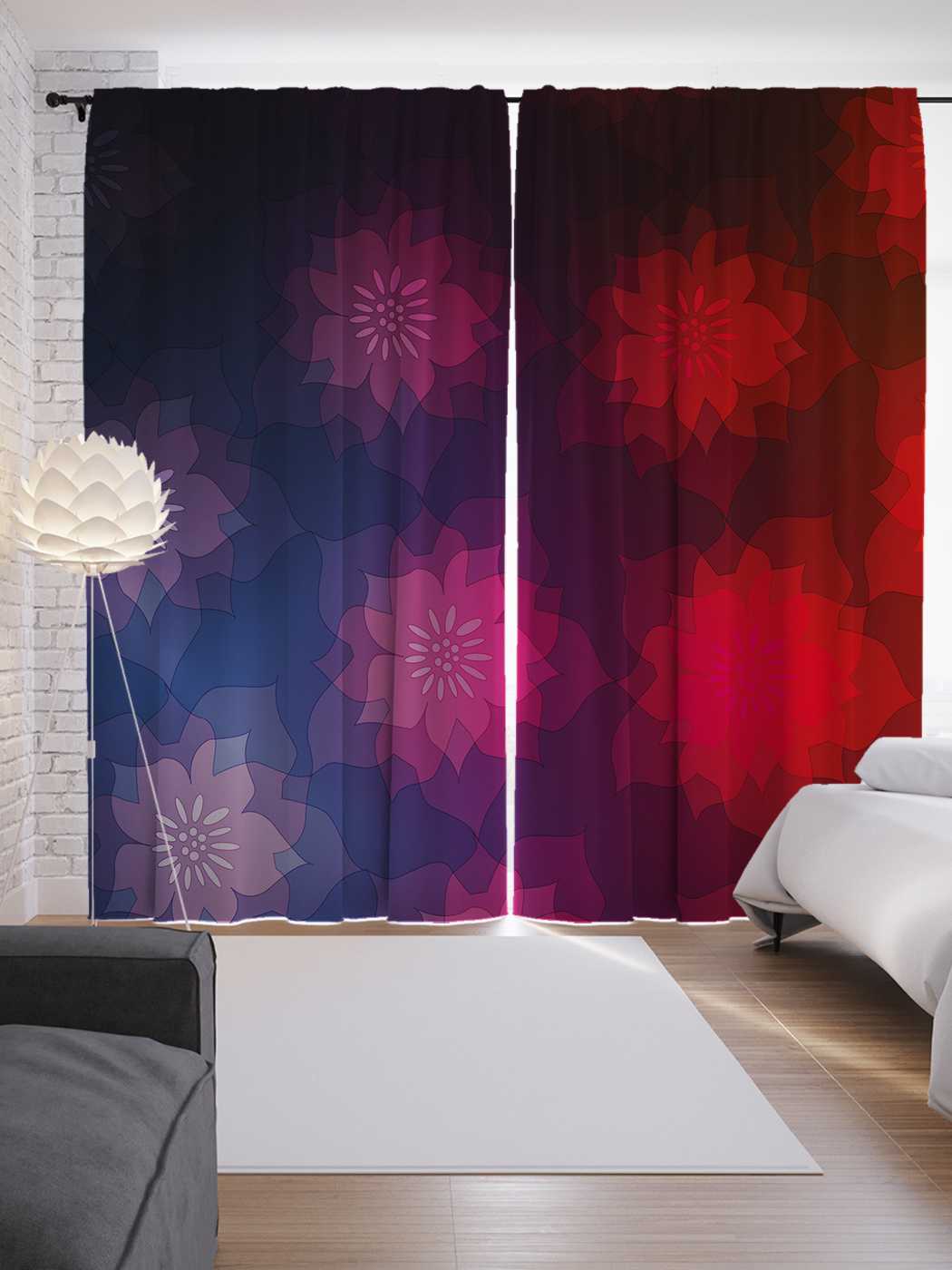 

Шторы JoyArty с фотопечатью "Призрачное цветение" из сатена, 290х265 см, Призрачное цветение