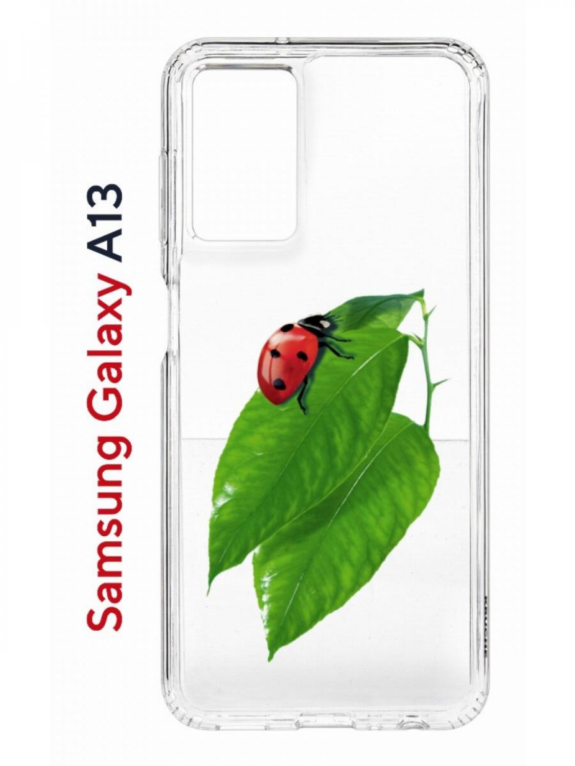 фото Чехол на samsung a13 kruche print ladybug, противоударный бампер, с защитой камеры кruче