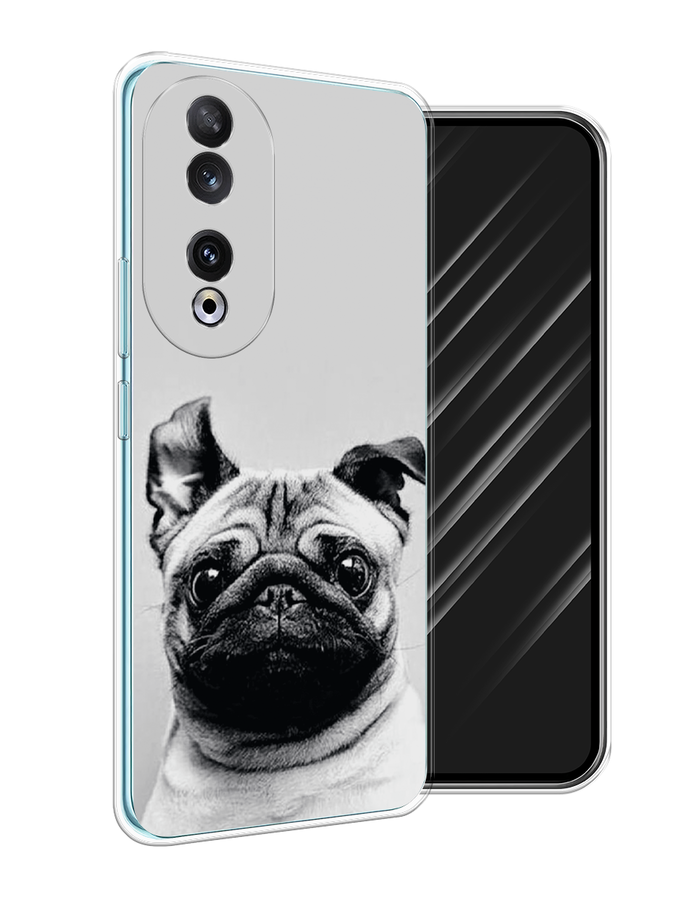 

Чехол Awog на Honor 90 "Ушастый мопс", Серый