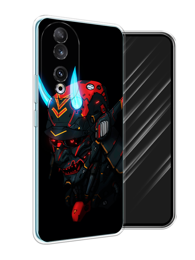 

Чехол Awog на Honor 90 "Неоновый самурай", Черный;красный;голубой