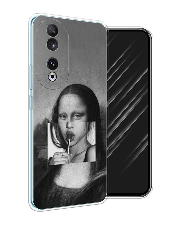 

Чехол Awog на Honor 90 "Mona Lisa sucking lollipop", Серый