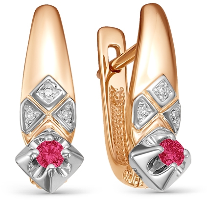

Серьги женские из золота Diamond Union 5-3100-103-2К, рубин/бриллиант, 5-3100-103-2К