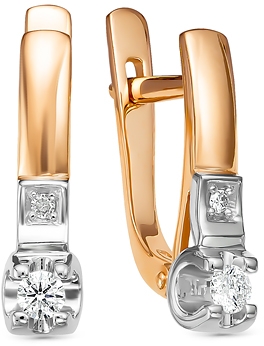 

Серьги женские из золота Diamond Union 5-2723-103-2К, бриллиант, 5-2723-103-2К