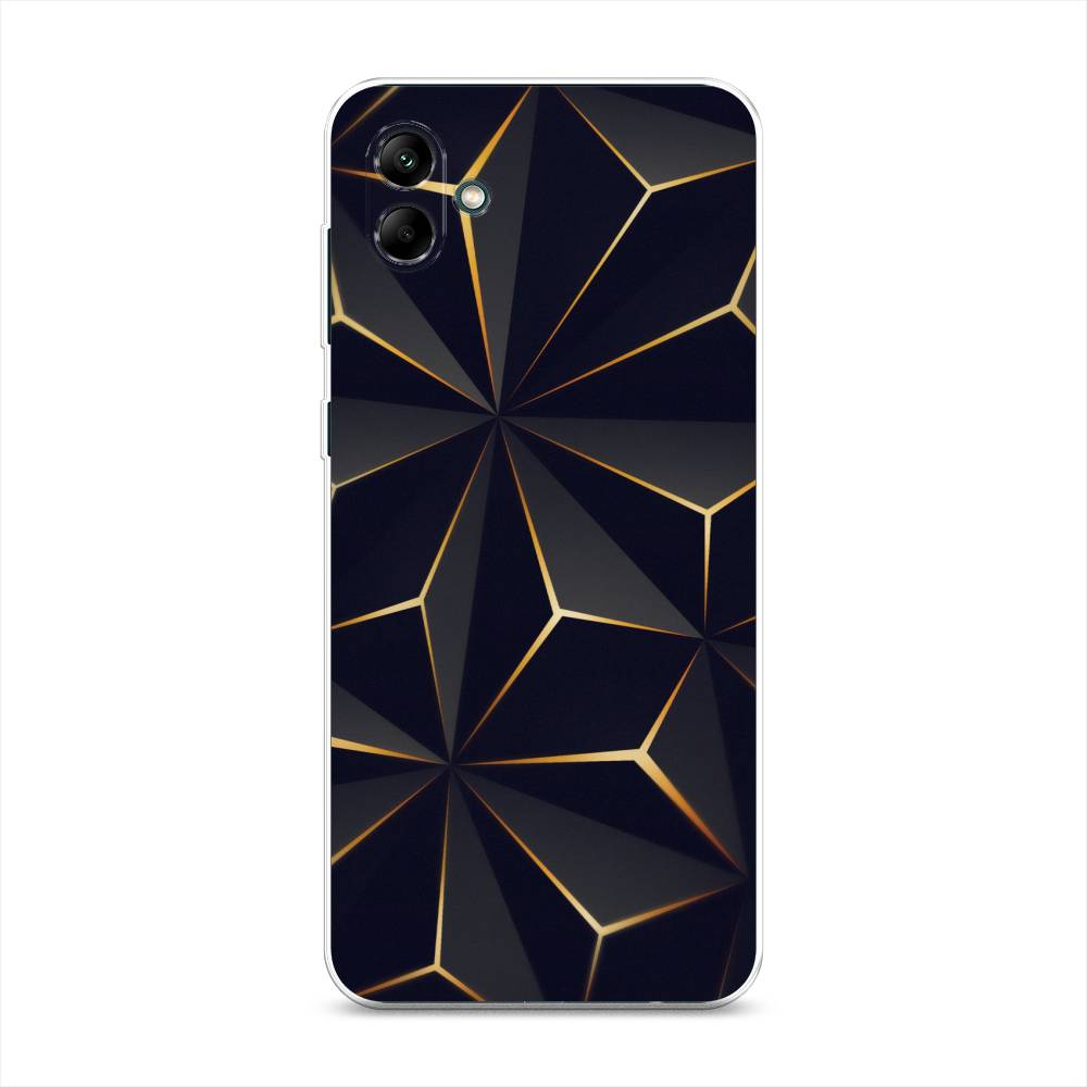 

Чехол на Samsung Galaxy A04 "Черные полигоны", Золотистый;черный, 2107050-3