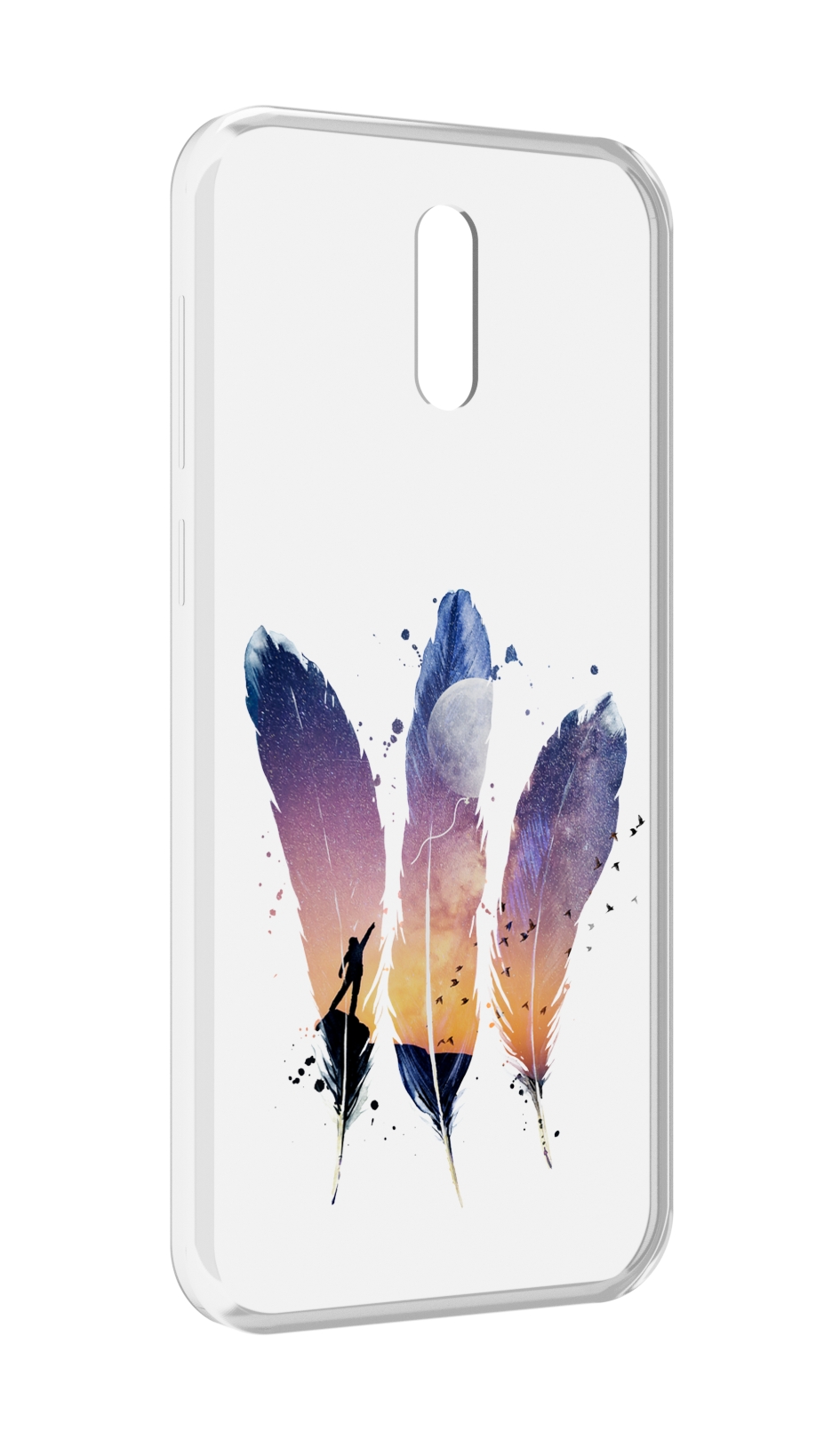 

Чехол MyPads небесные перья для Alcatel 3L (2019), Прозрачный, Tocco