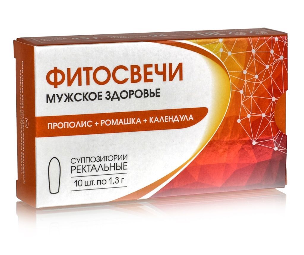 

Фитосвечи "Прополис+ромашка+календула" для мужчин 10шт по 1,3г.