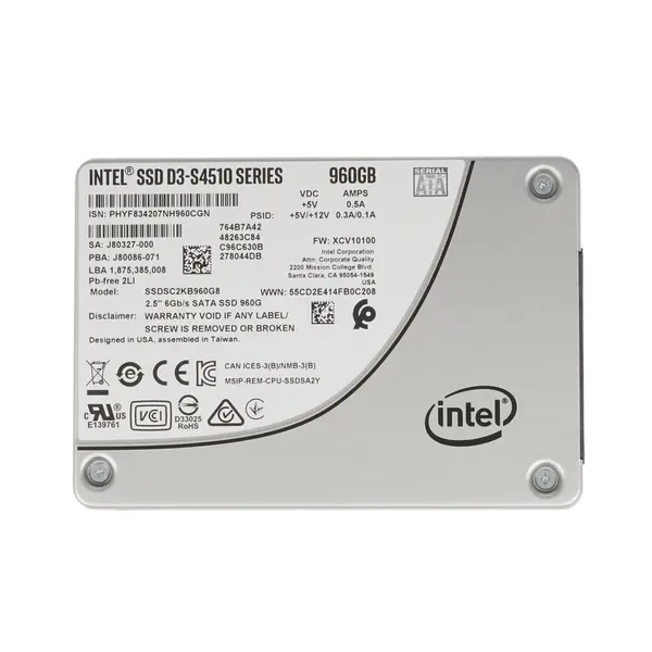 

SSD накопитель Intel D3-S4510 2.5" 960 ГБ (SSDSC2KB960G801.CN), D3-S4510
