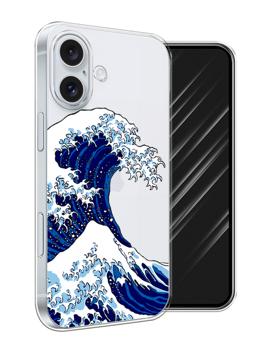 

Чехол Awog на Apple iPhone 16 Plus "Волна в Канагаве", Синий;белый, 16150-1